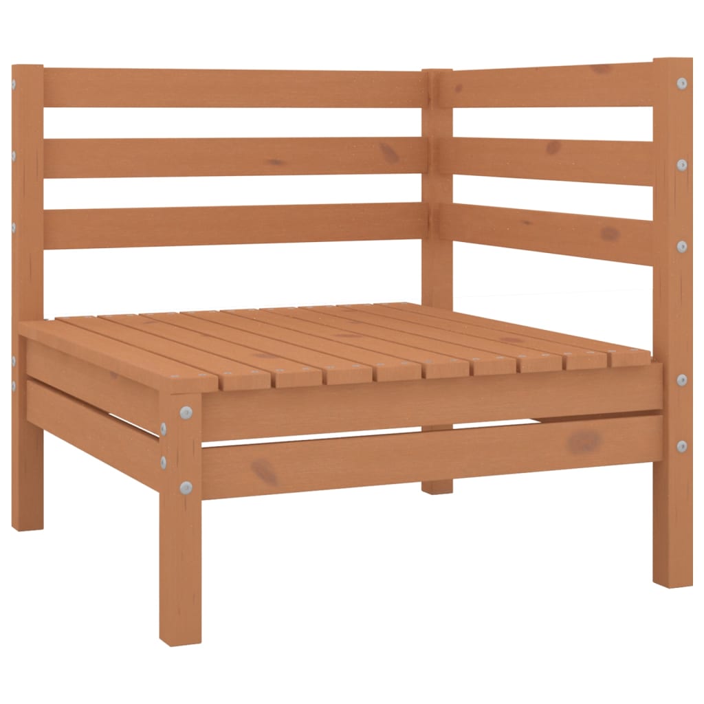 Garden corner sofa, honey brown, solid pine wood