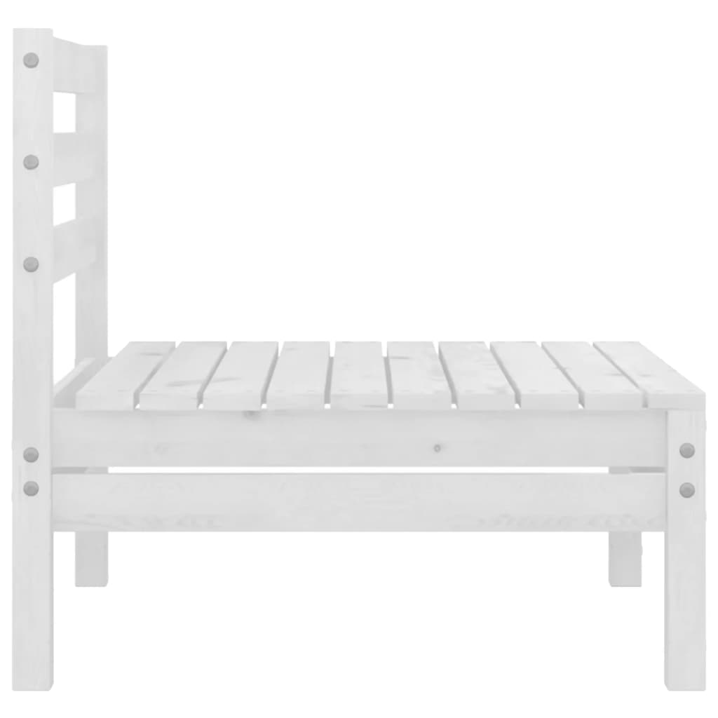 Garden center sofa, white, solid pine wood