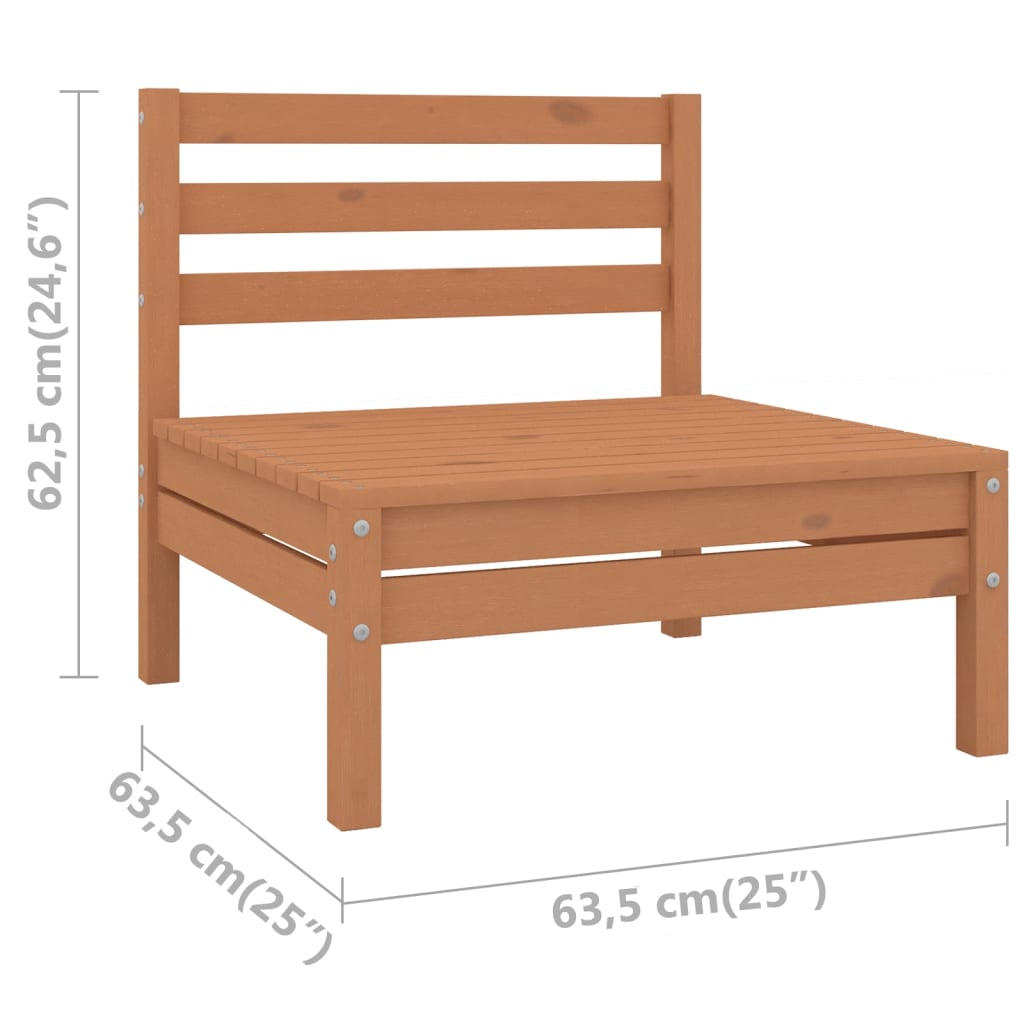 Garden center sofa, honey brown, solid pine wood