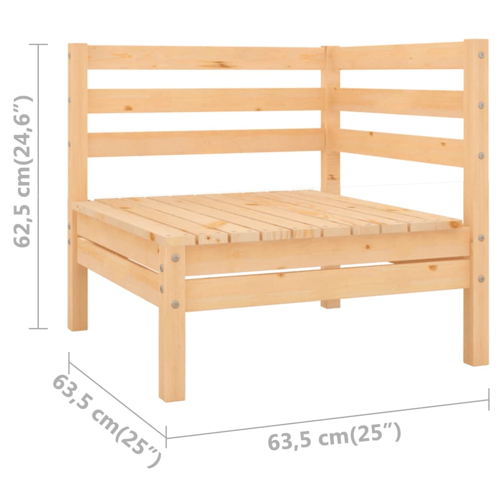 Garden corner sofas, 2 pcs., solid pine wood