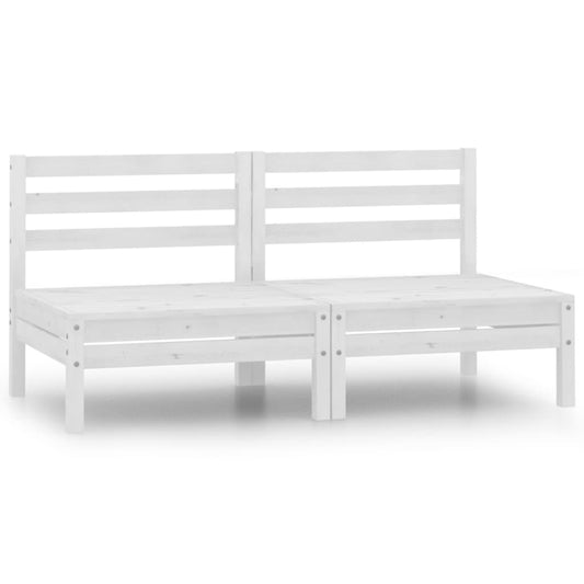 Garden center sofas, 2 pcs., white, solid pine wood