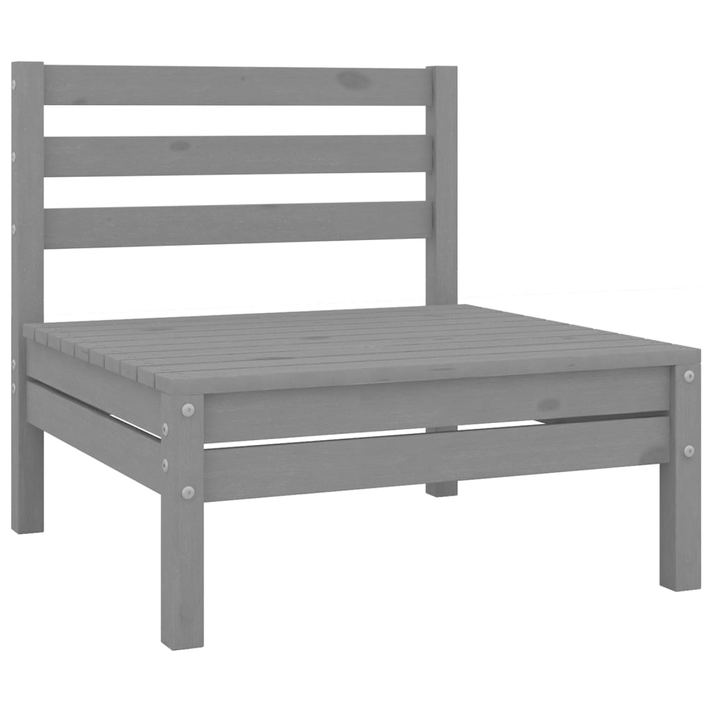 Garden center sofas, 2 pcs., gray, solid pine wood