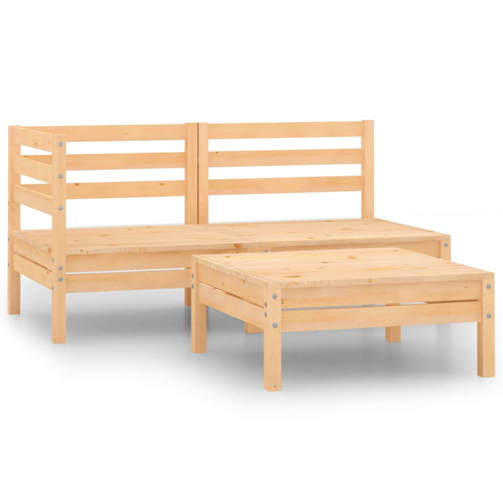 Garden furniture set, 3 pieces, solid pine wood