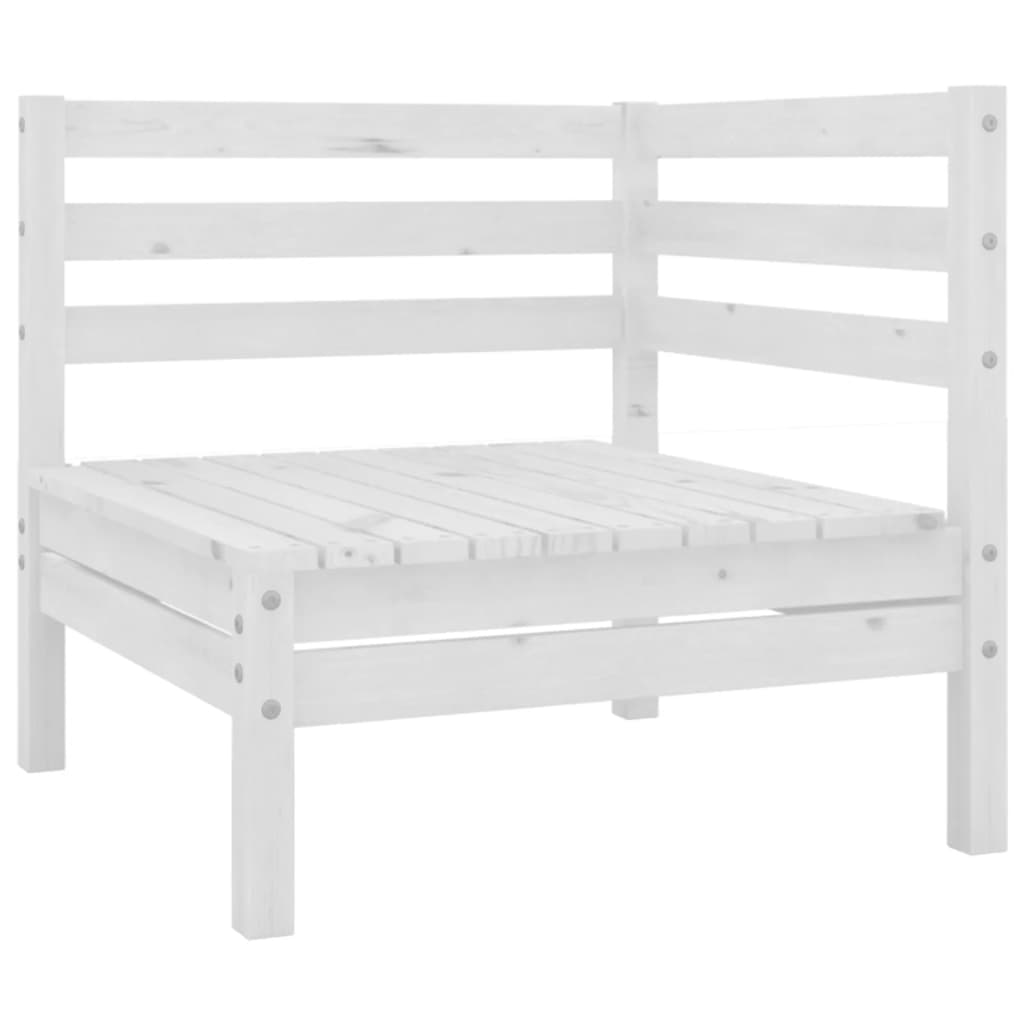 Garden furniture set, 3 pieces, white, solid pine wood