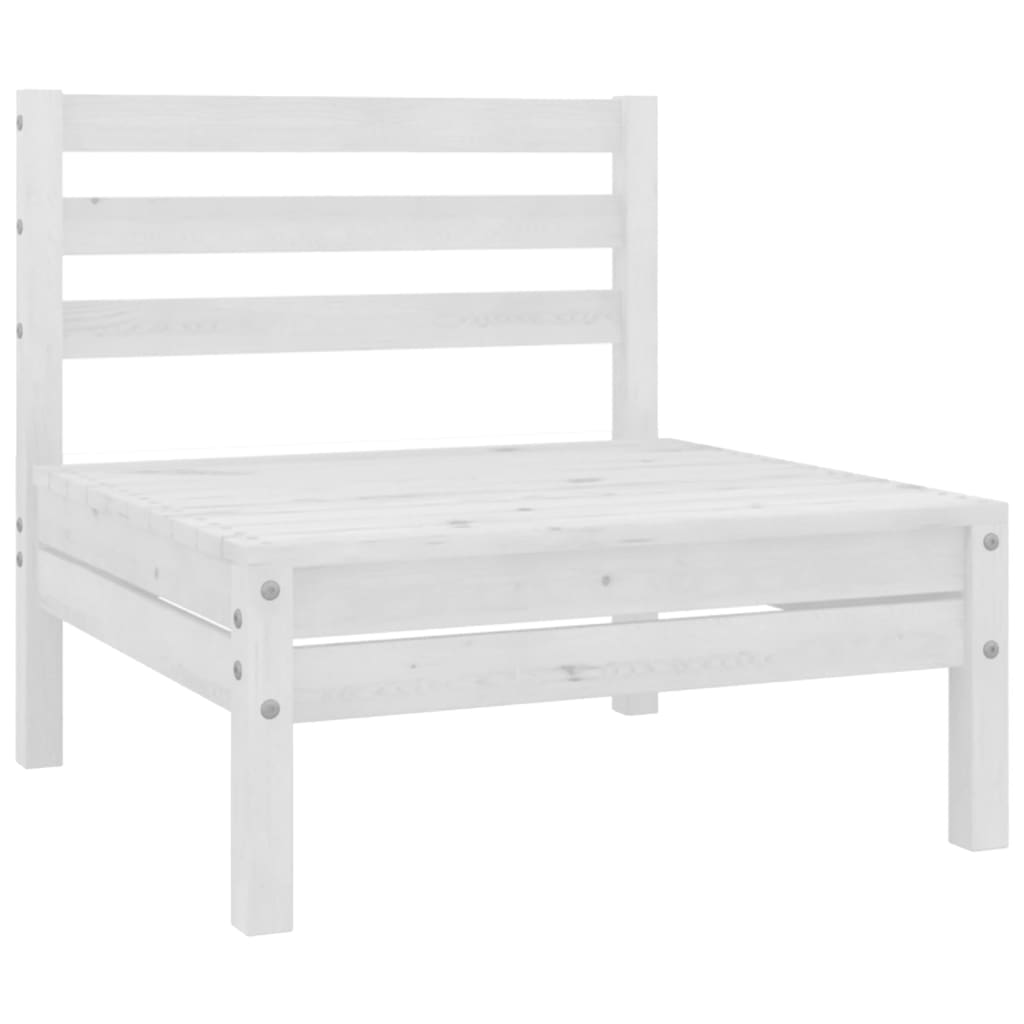 Garden furniture set, 3 pieces, white, solid pine wood