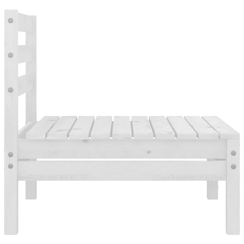 Garden furniture set, 3 pieces, white, solid pine wood