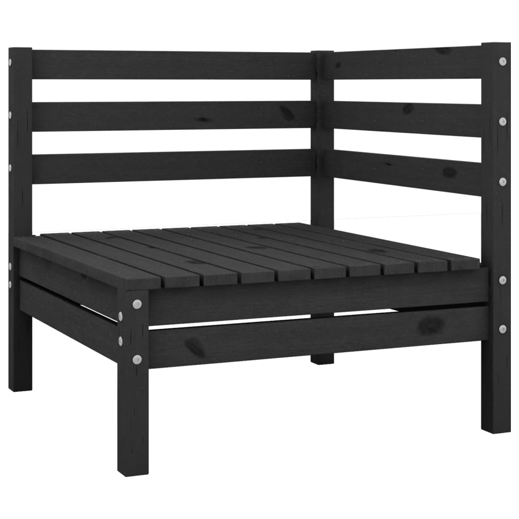 Garden furniture set, 3 pieces, black, solid pine wood