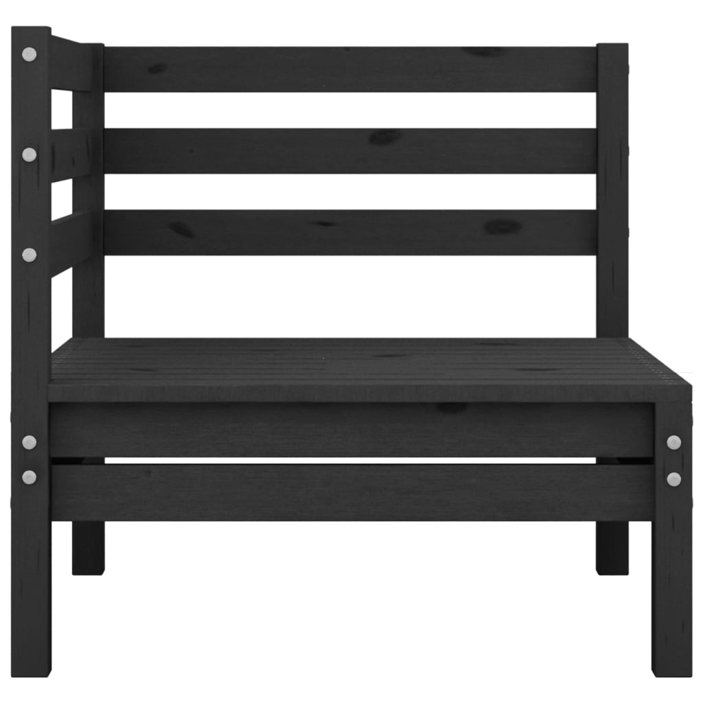 Garden furniture set, 3 pieces, black, solid pine wood