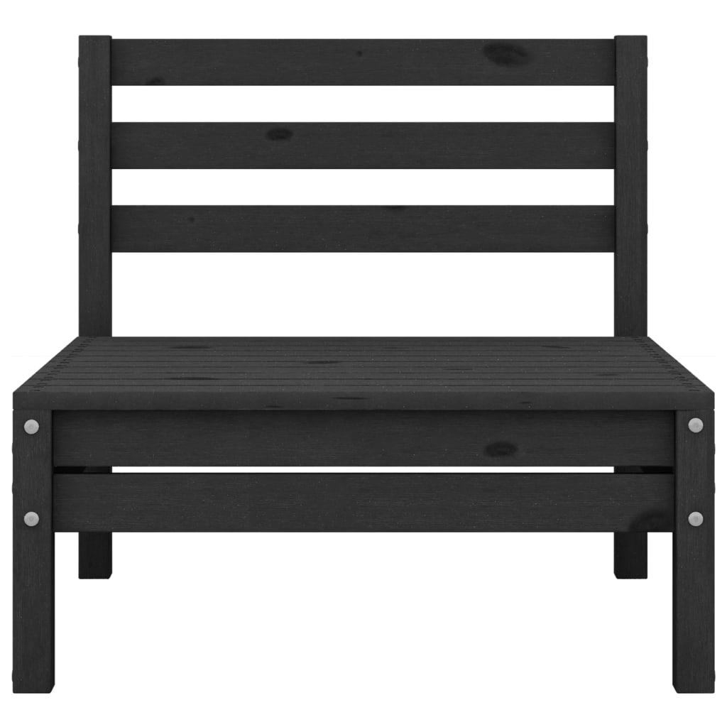 Garden furniture set, 3 pieces, black, solid pine wood