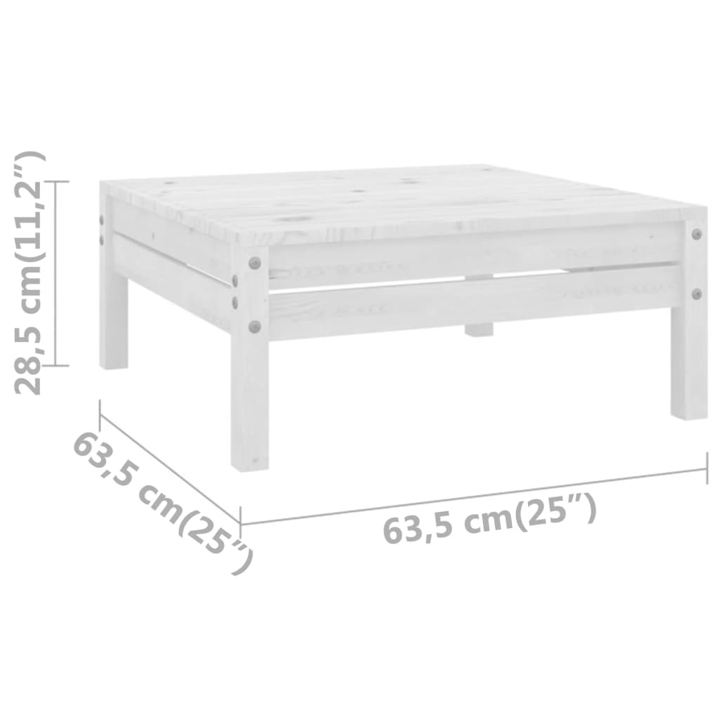 Garden furniture set, 3 pieces, white, solid pine wood