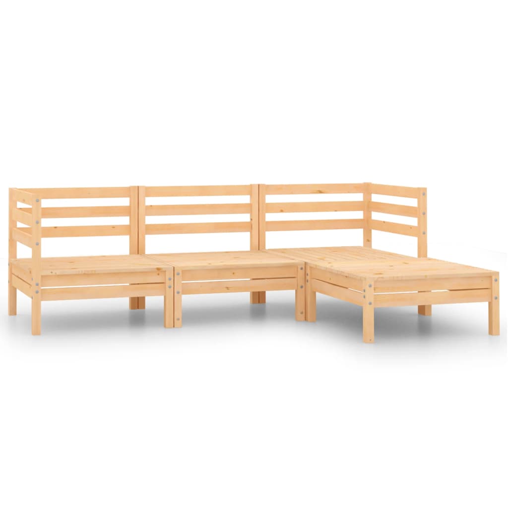 Garden furniture set, 4 pieces, solid pine wood