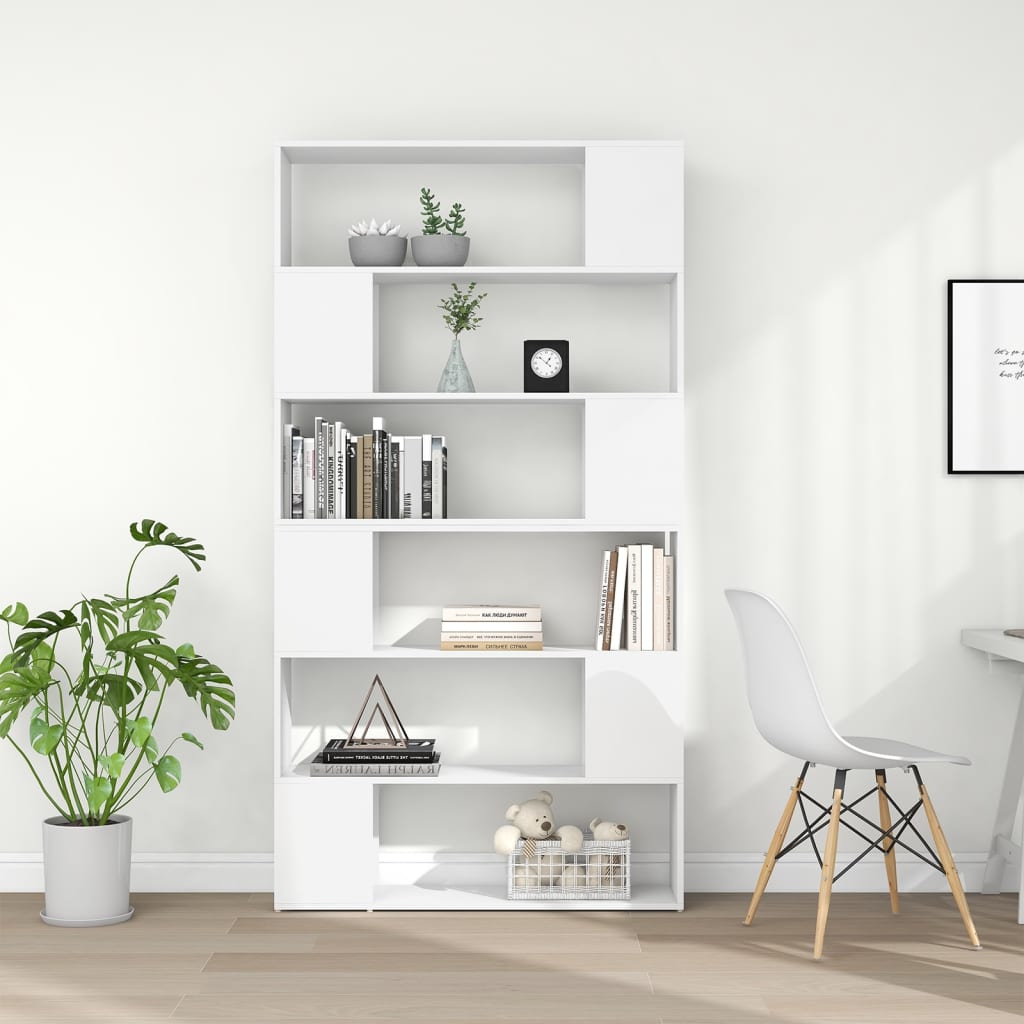 Bookcase/Room divider, white, 100x24x188 cm