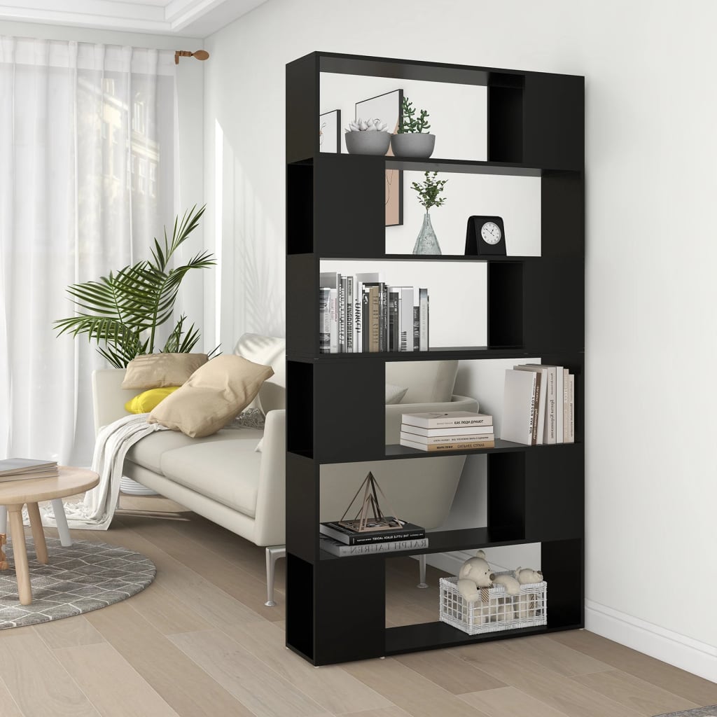 Bookcase/Room divider, black, 100x24x188 cm