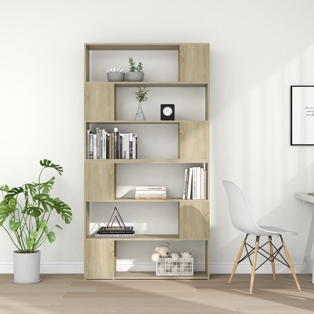 Bookcase/Room divider, sonoma oak, 100x24x188 cm