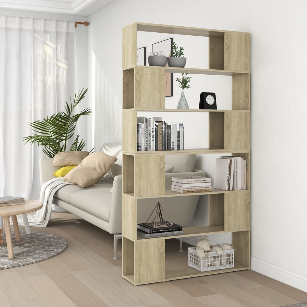 Bookcase/Room divider, sonoma oak, 100x24x188 cm