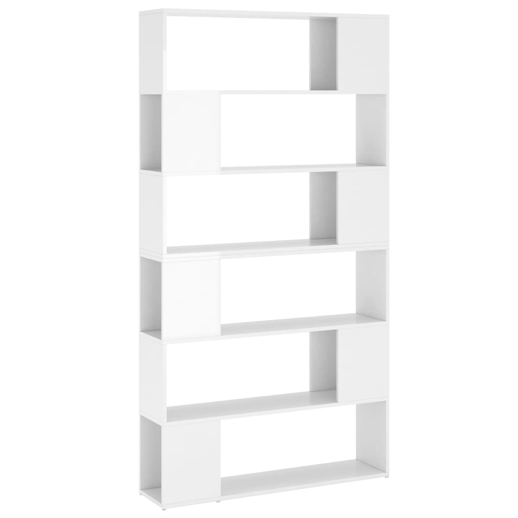 Bookcase/Room divider, high-gloss white, 100x24x188 cm