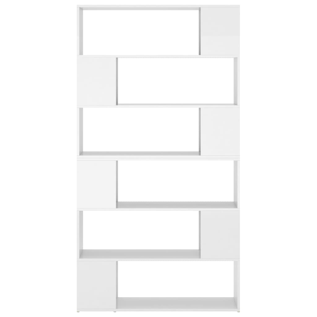 Bookcase/Room divider, high-gloss white, 100x24x188 cm