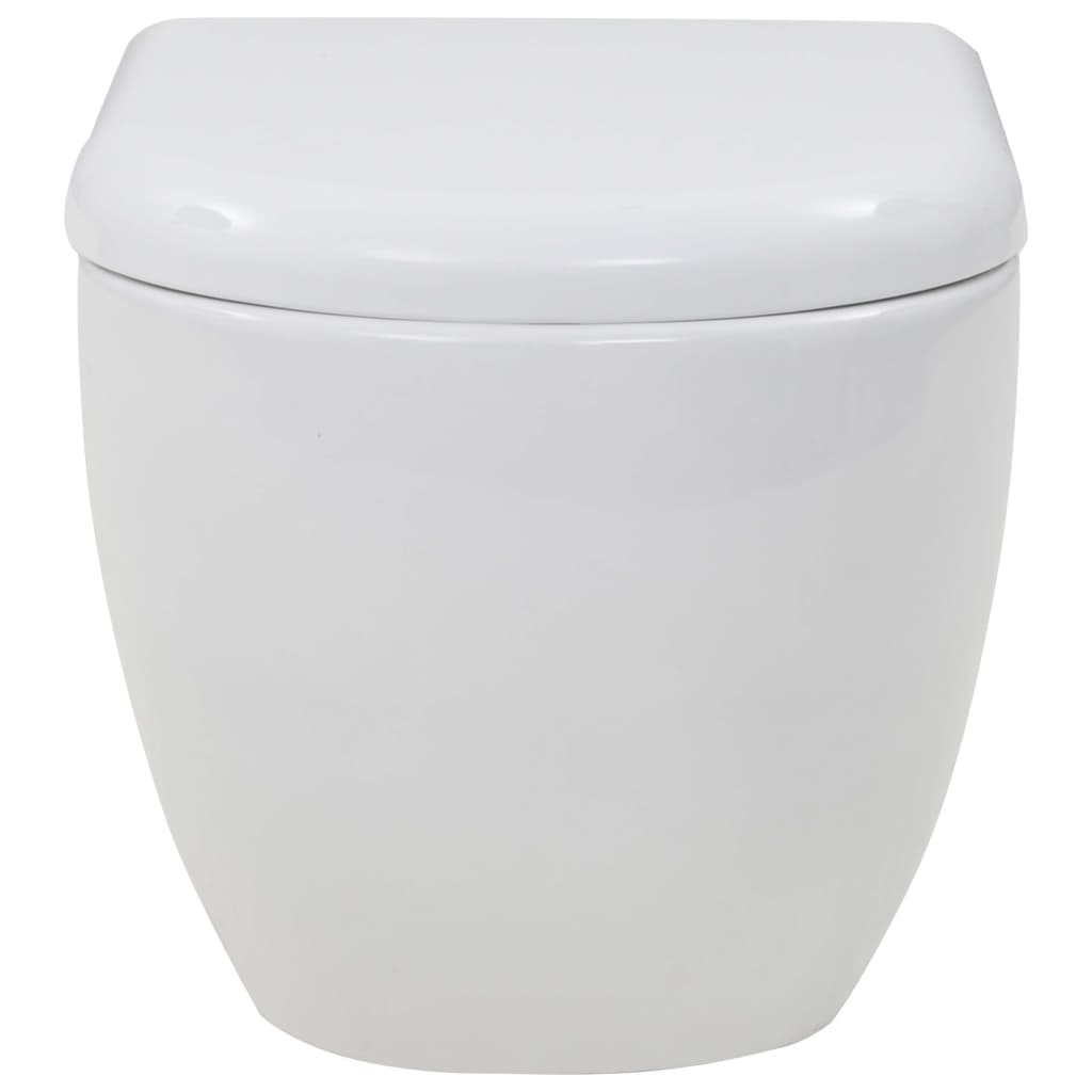 Wall-hung toilet with high concealed cistern, ceramic