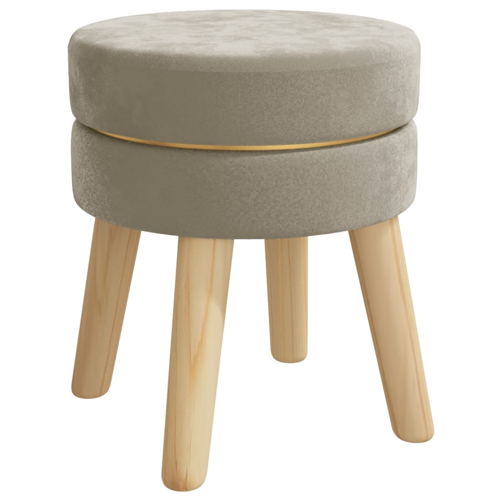 Round stool, dark gray, velvet