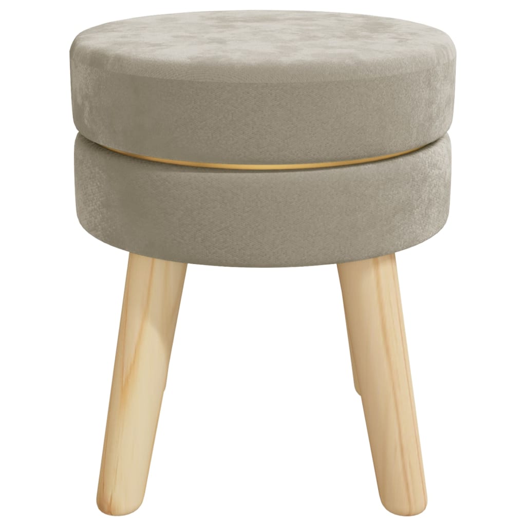 Round stool, dark gray, velvet