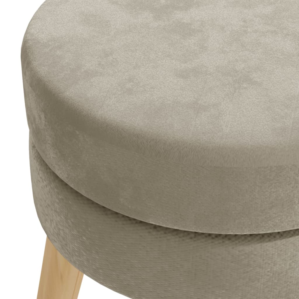 Round stool, dark gray, velvet