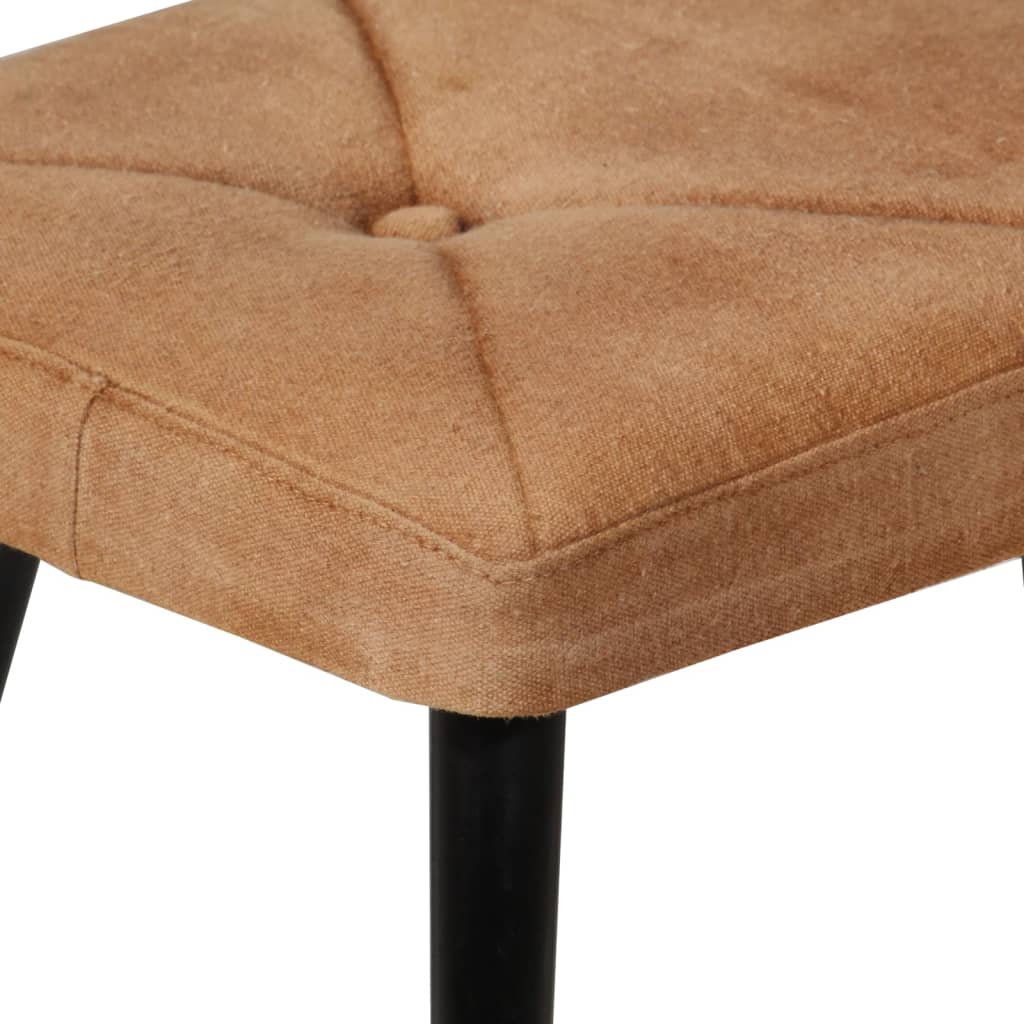 339653 vidaXL Chair with Backrest and Stool Brown Canvas