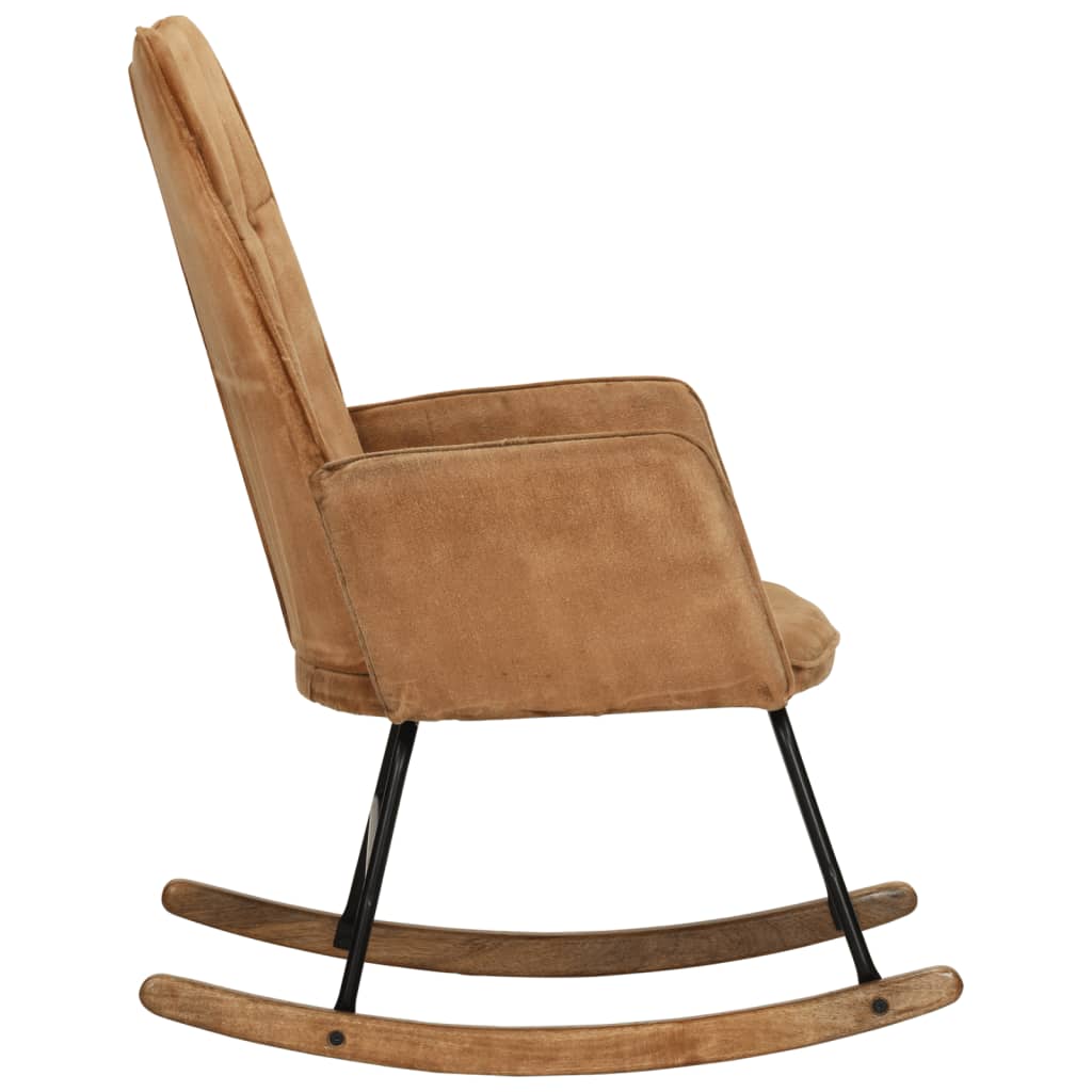 Rocking chair, vintage brown, canvas