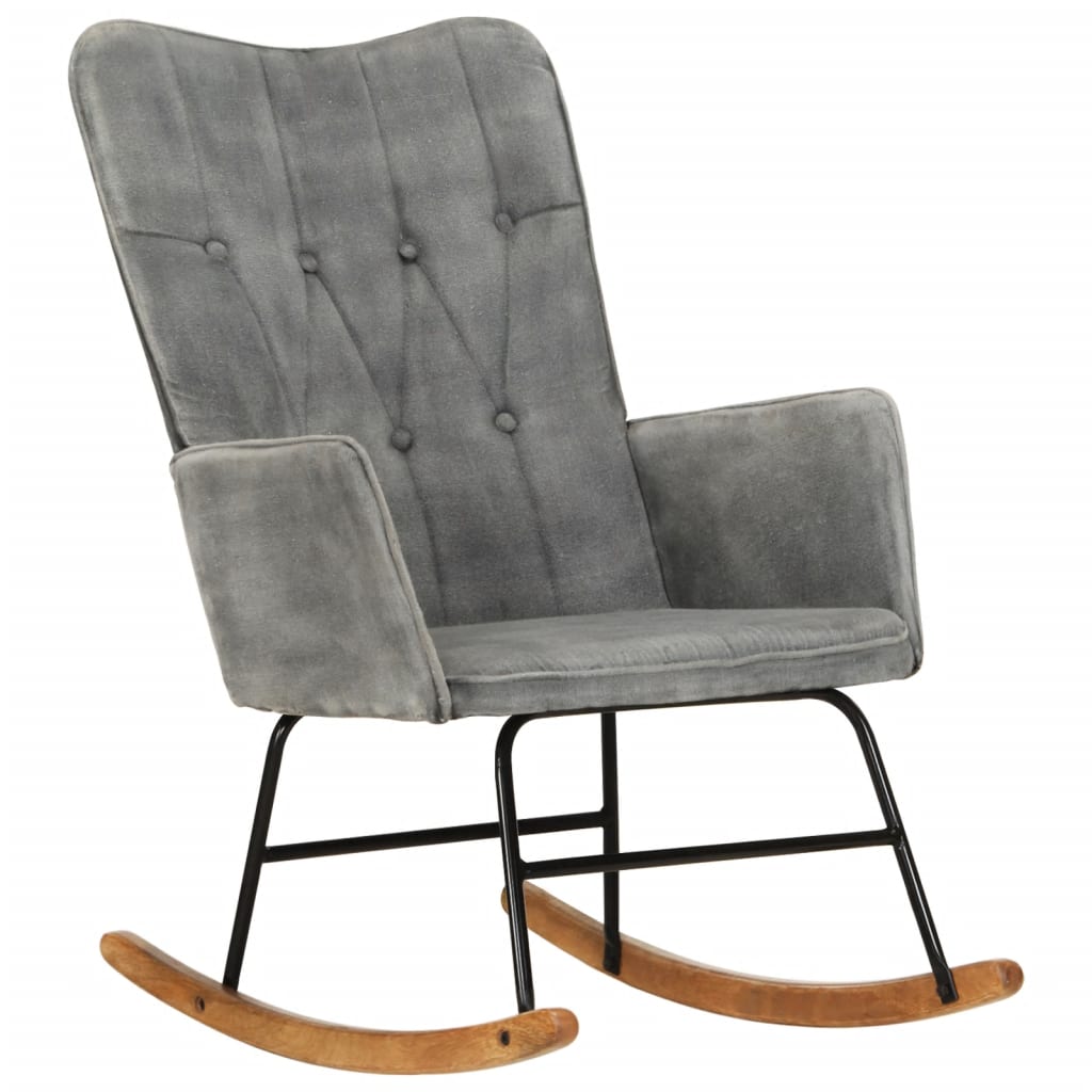 Rocking chair, vintage gray, canvas