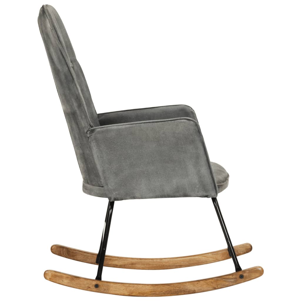 Rocking chair, vintage gray, canvas