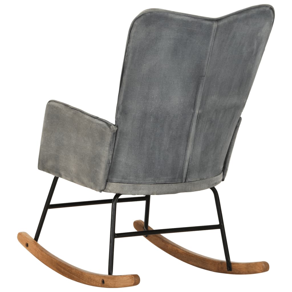 Rocking chair, vintage gray, canvas