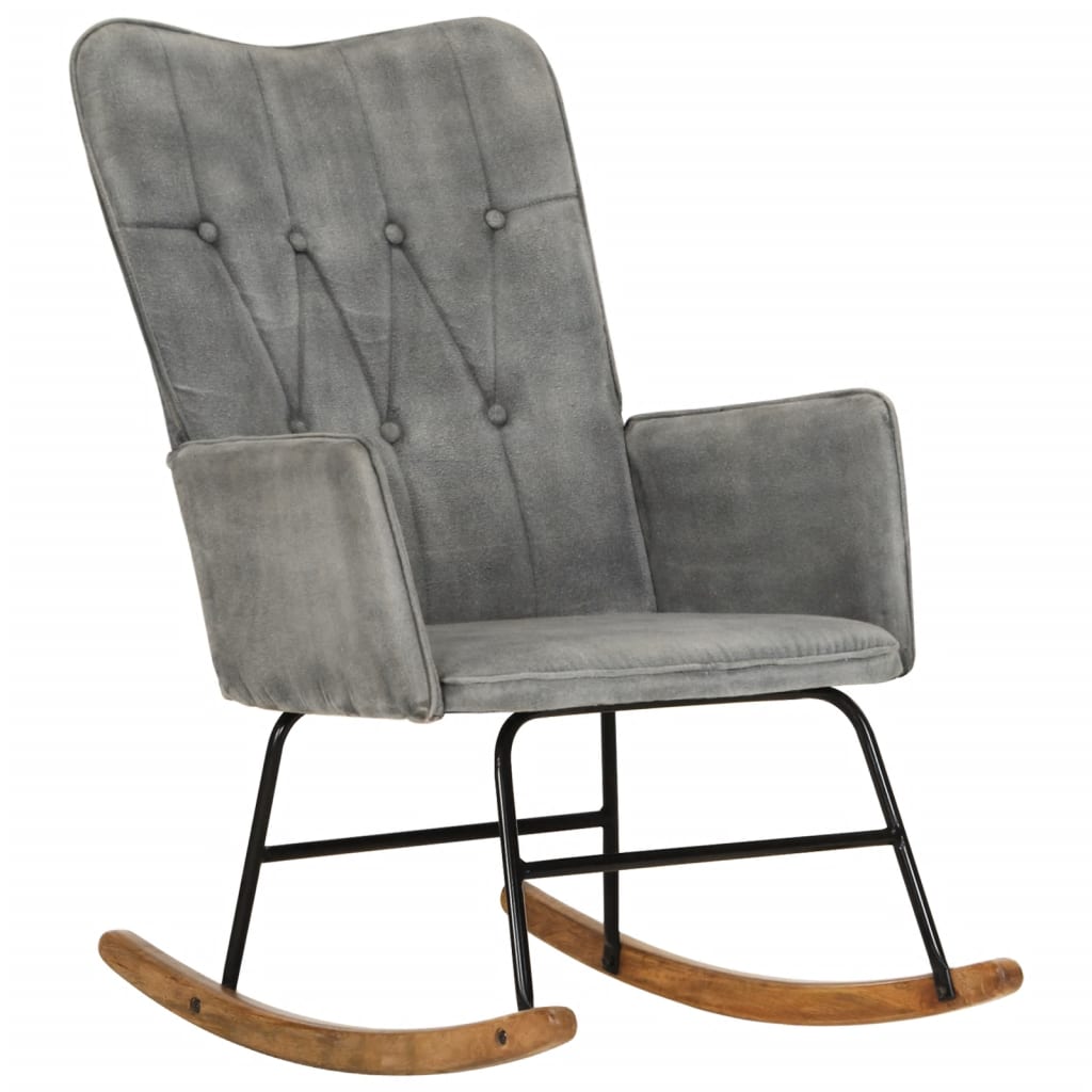 Rocking chair, vintage gray, canvas