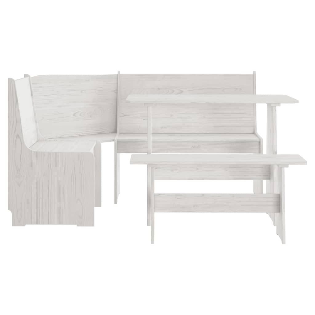 "REINE" kitchen furniture set, 3 pieces, white, solid pine wood