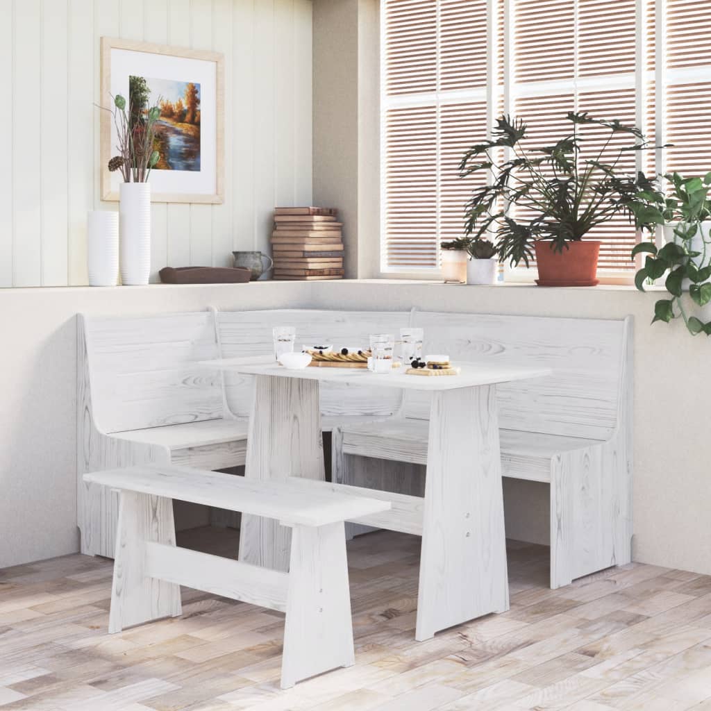 "REINE" kitchen furniture set, 3 pieces, white, solid pine wood