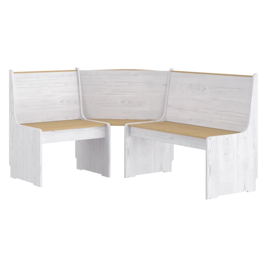 Set mobilier bucătărie „REINE”, 3piese, maro miere&alb lemn pin