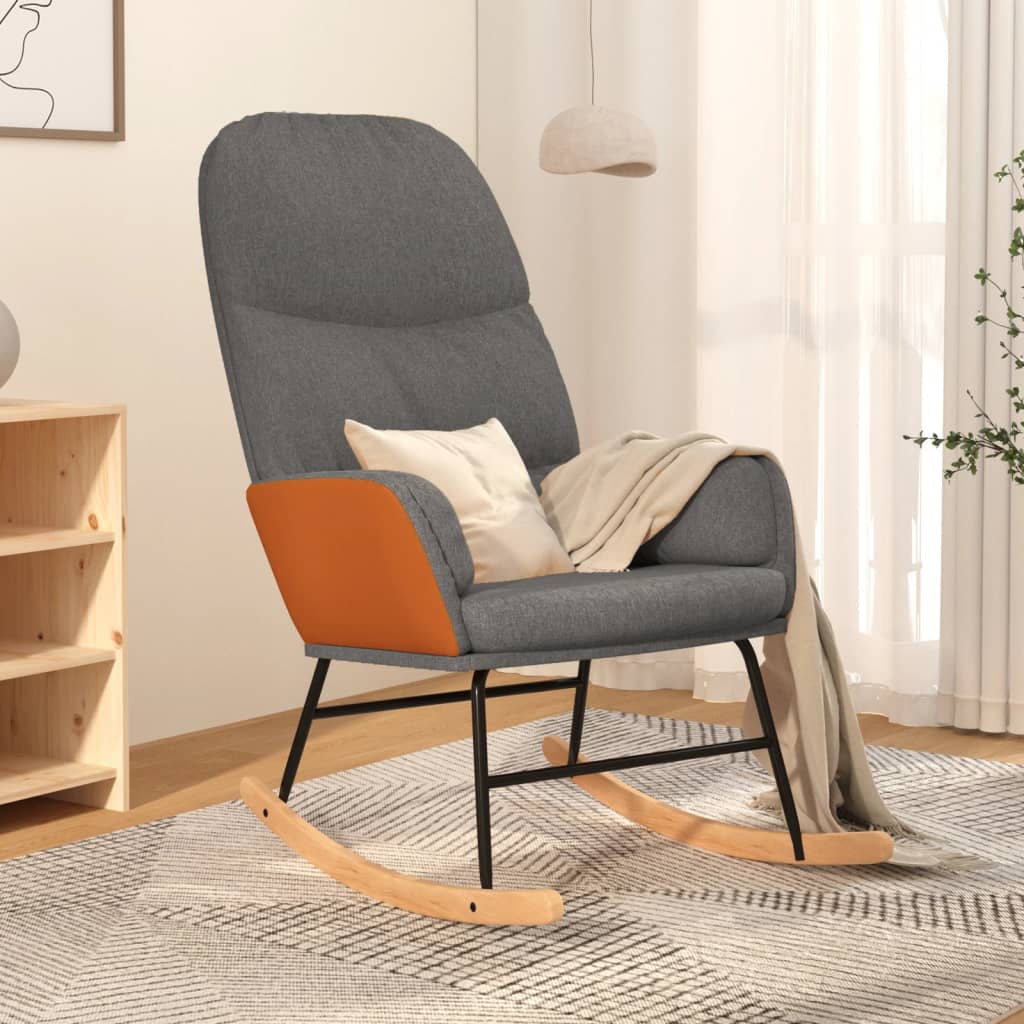 Rocking chair, light gray, fabric