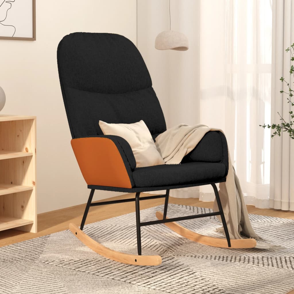 Rocking chair, black, textile