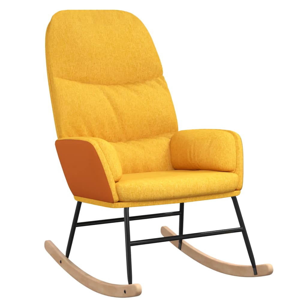 Rocking chair, mustard yellow, textile