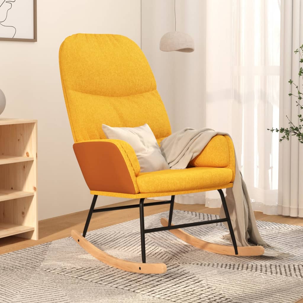 Rocking chair, mustard yellow, textile