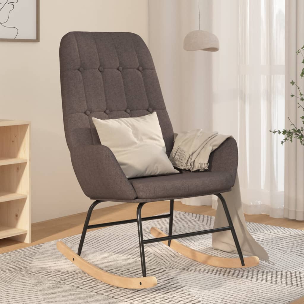 Rocking chair, dark grey, textile