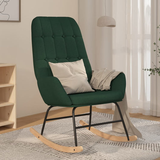 Rocking chair, dark green, textile