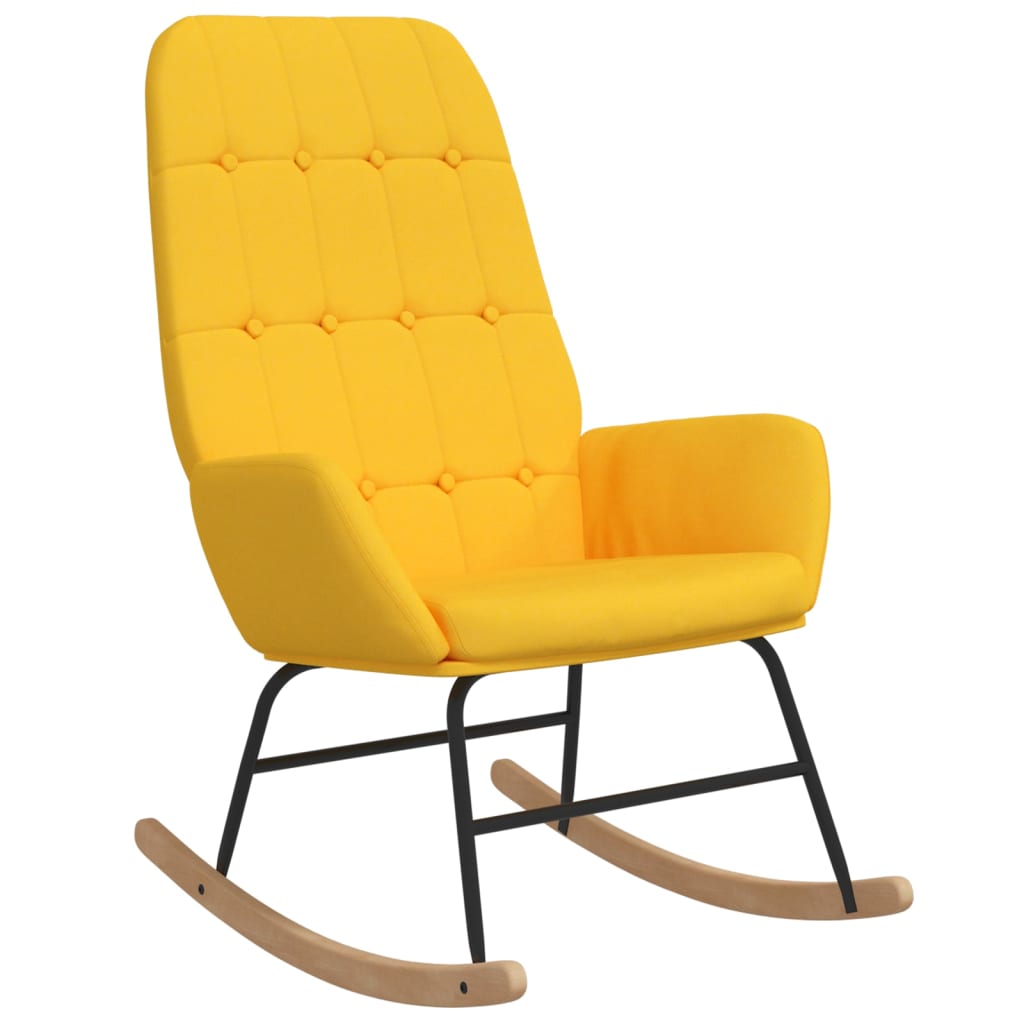 Rocking chair, mustard yellow, textile