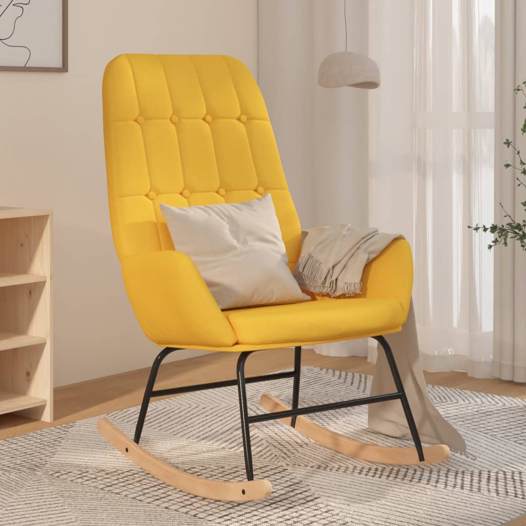 Rocking chair, mustard yellow, textile