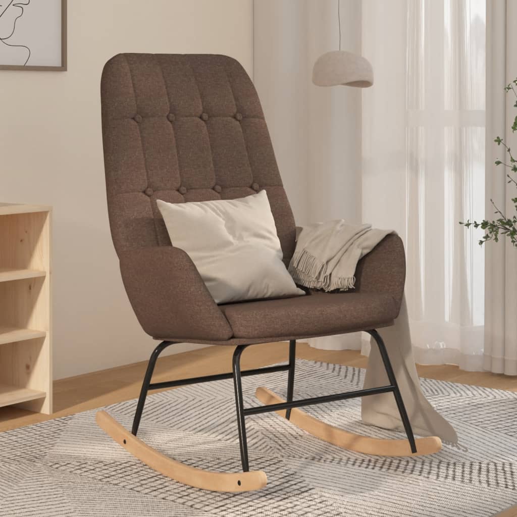 Rocking chair, taupe gray, fabric