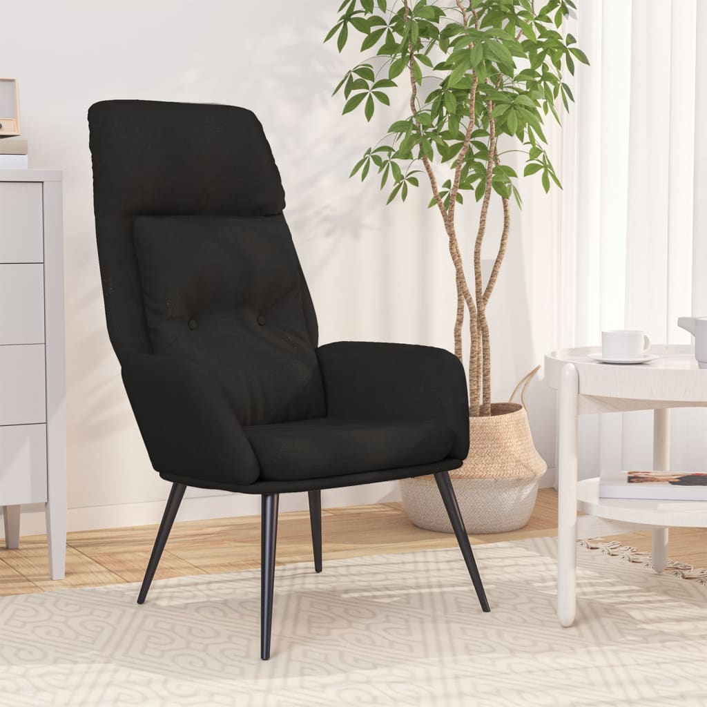 Lounge chair, black, eco-friendly suede