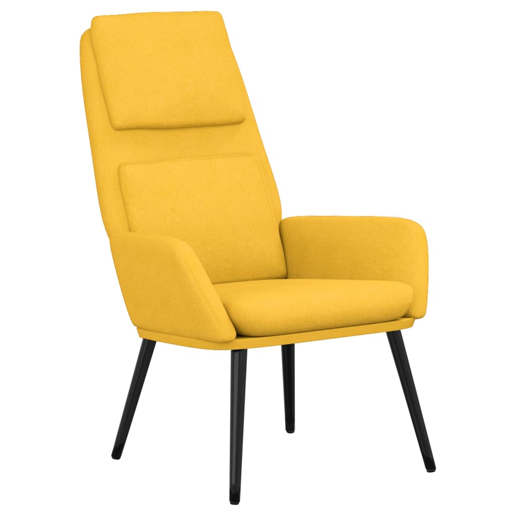 Relaxing chair, mustard yellow, textile material