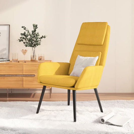 Relaxing chair, mustard yellow, textile material