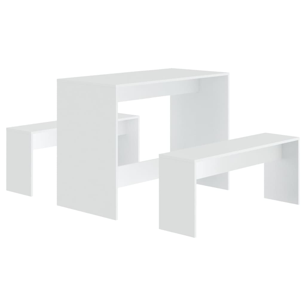 Kitchen furniture set, 3 pieces, white, chipboard