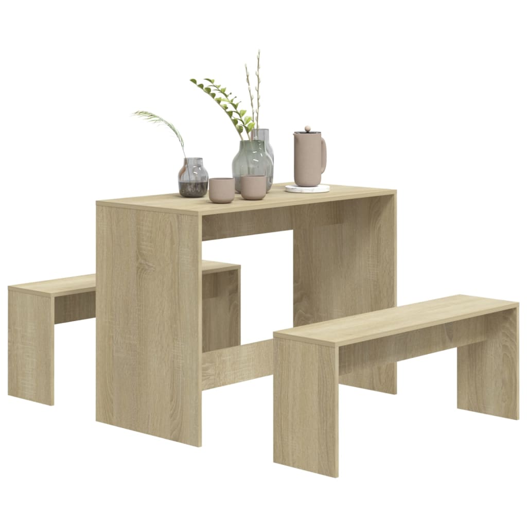 Kitchen furniture set, 3 pieces, sonoma oak, chipboard