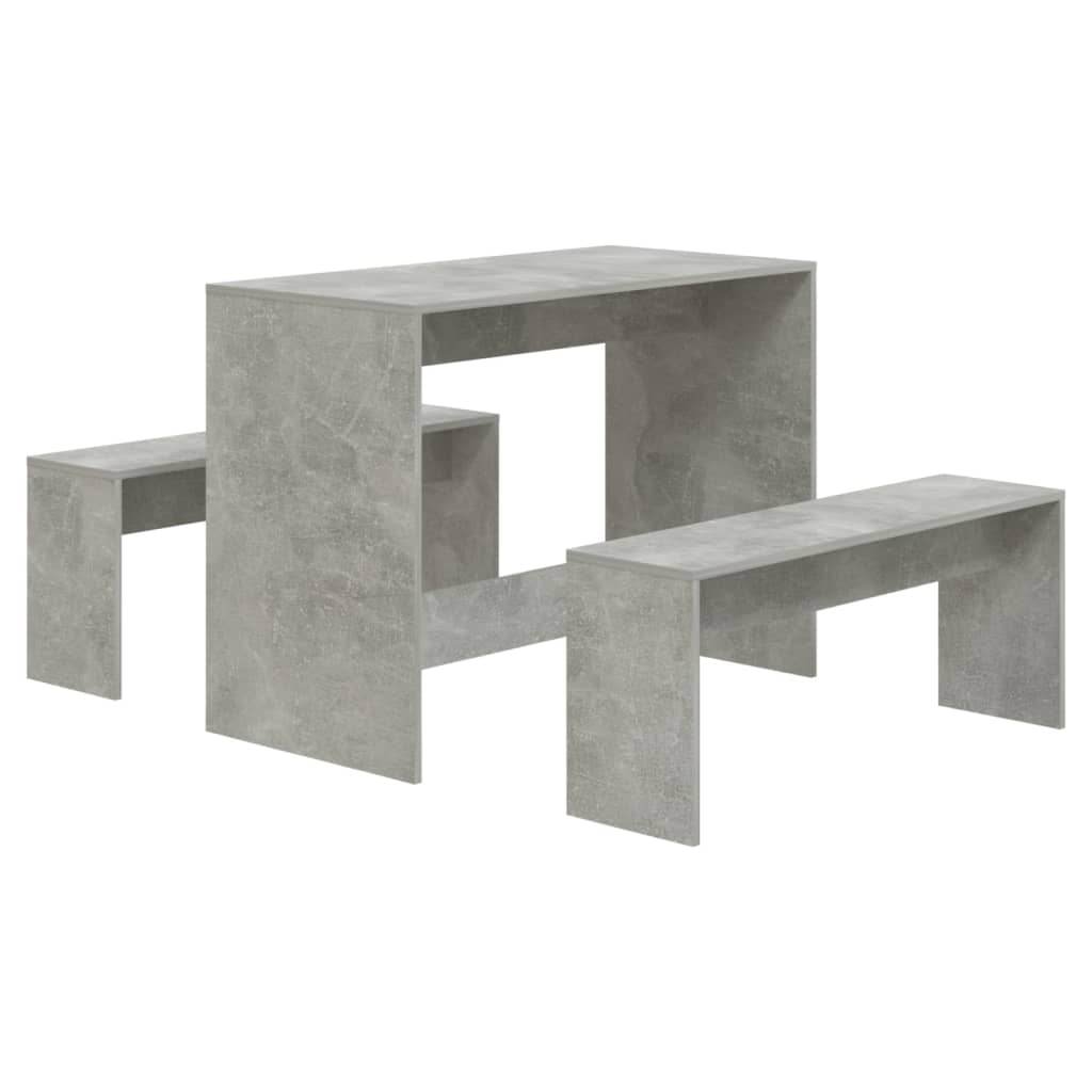 Kitchen furniture set, 3 pieces, concrete grey, chipboard