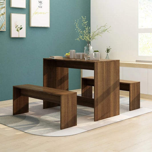 Kitchen furniture set, 3 pieces, brown, oak, chipboard